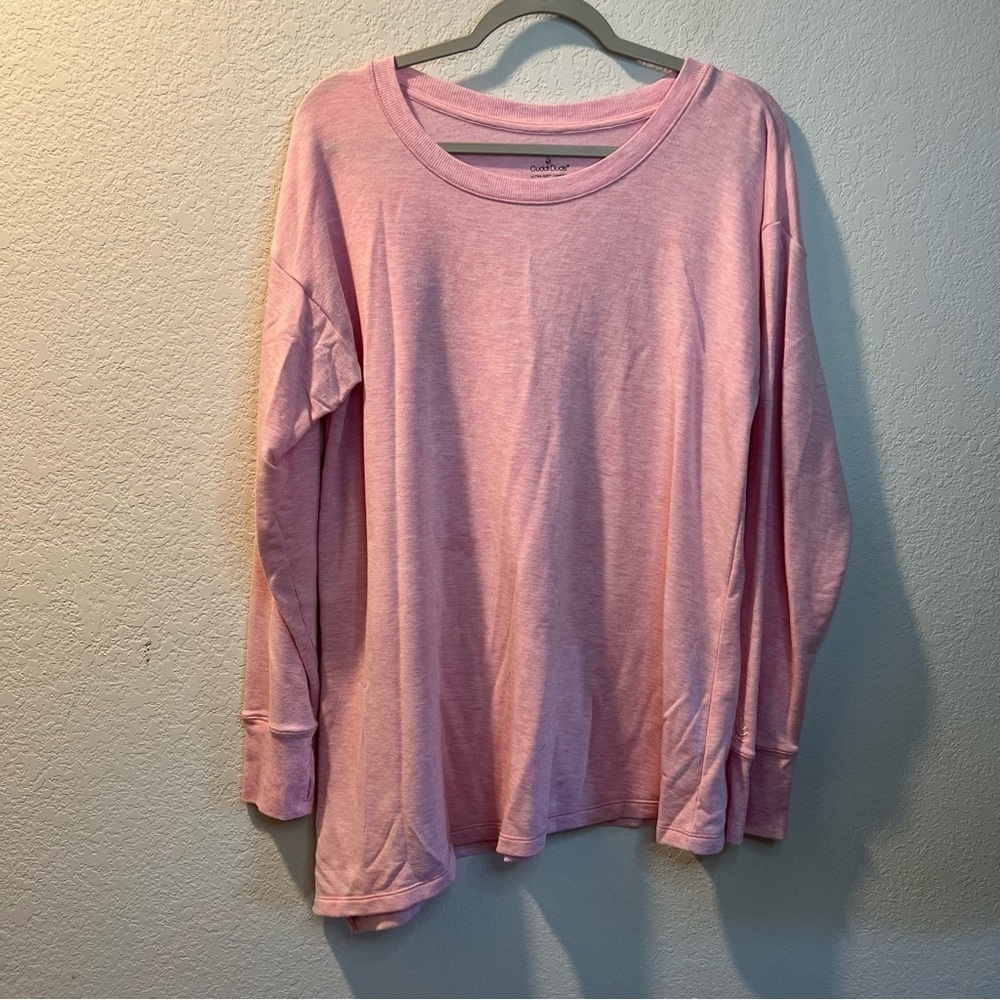 Women’s Cuddl Duds light pink asymmetrical sweater size large L